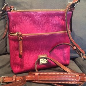 DOONEY & BOURKE DOUBLE ZIP HOT PINK CROSSBODY